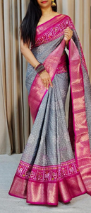 Mixed silk saree with running blouse
