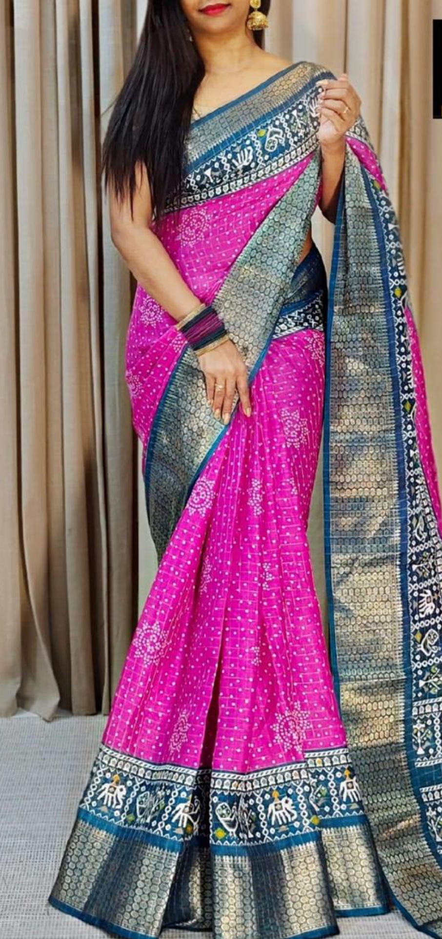 Mixed silk saree with running blouse