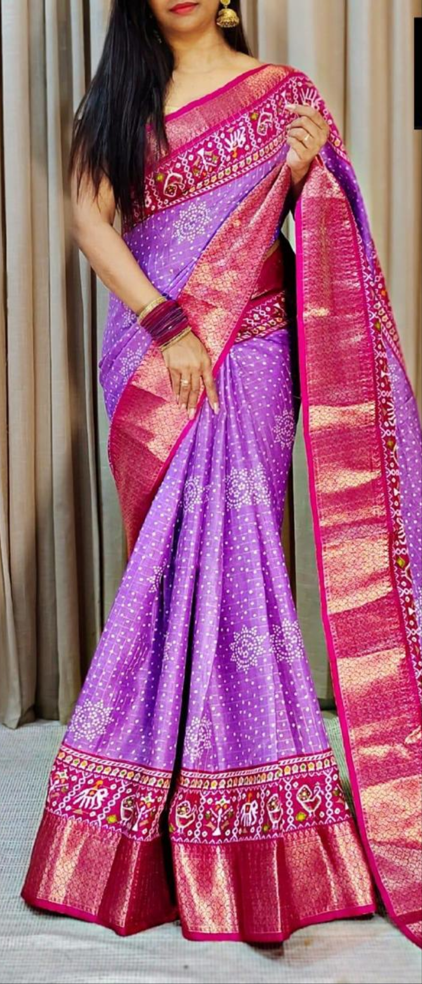Mixed silk saree with running blouse