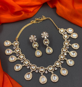 Stone Necklace and Earrings
