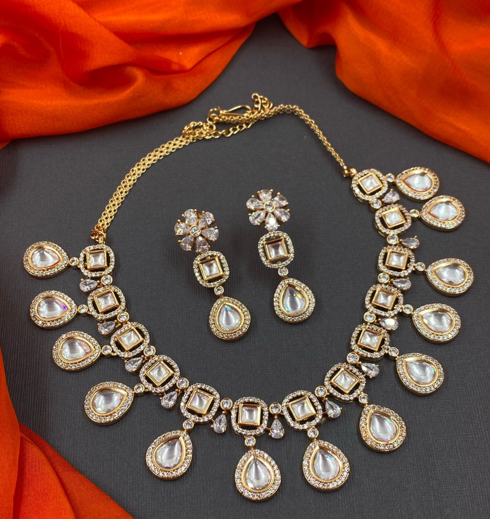 Stone Necklace and Earrings