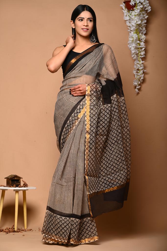 Hand Block Printed Cotton Saree