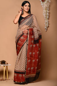 Hand Block Printed Cotton Saree