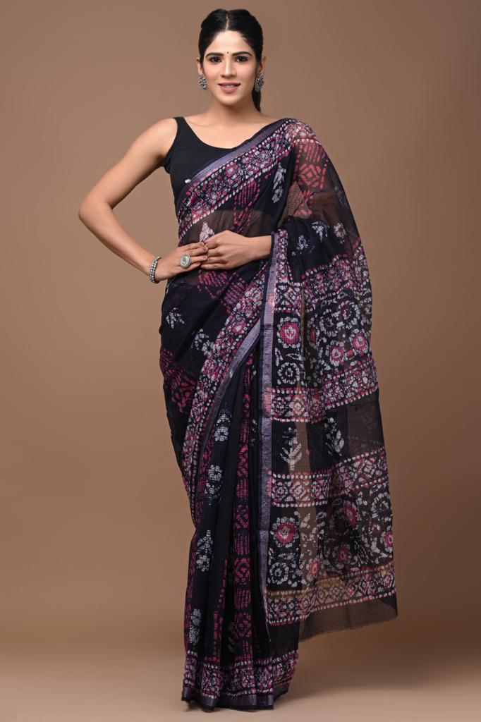 Hand Block Printed Cotton Saree