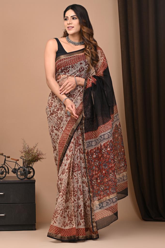 Hand Block Printed Cotton Saree