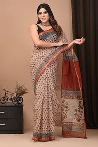 Hand Block Printed Cotton Saree