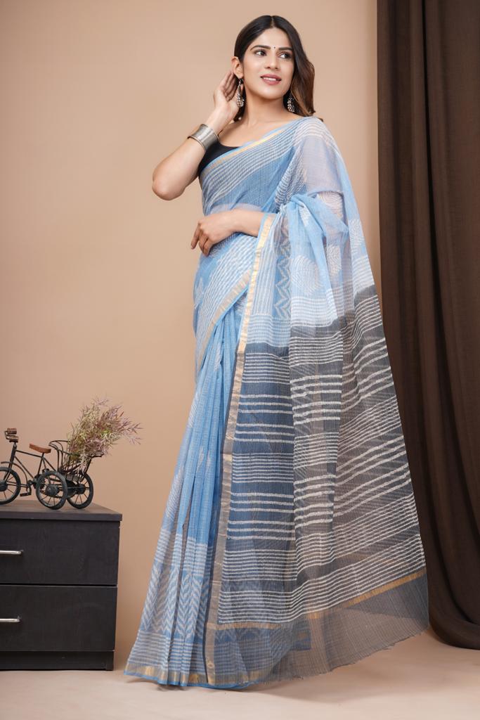 Hand Block Printed Cotton Saree