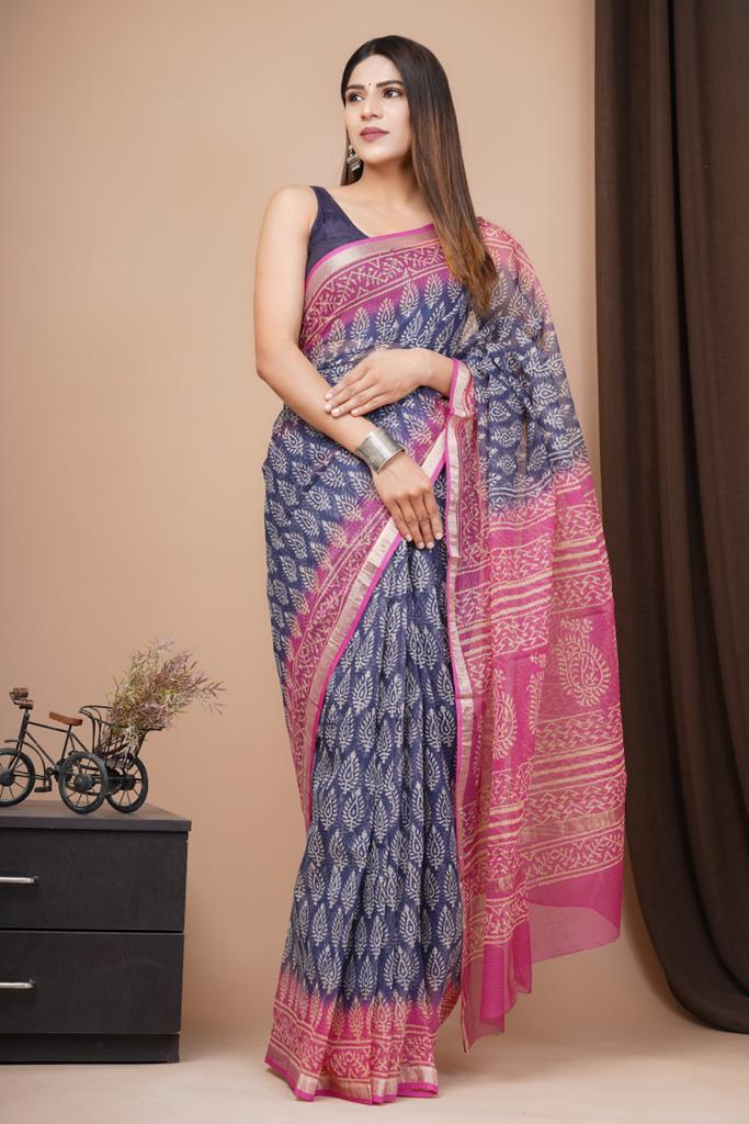 Hand Block Printed Cotton Saree