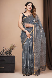 Hand Block Printed Cotton Saree