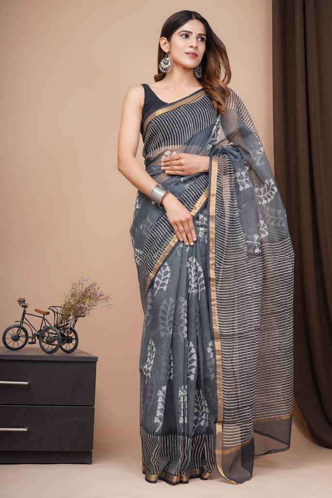 Hand Block Printed Cotton Saree