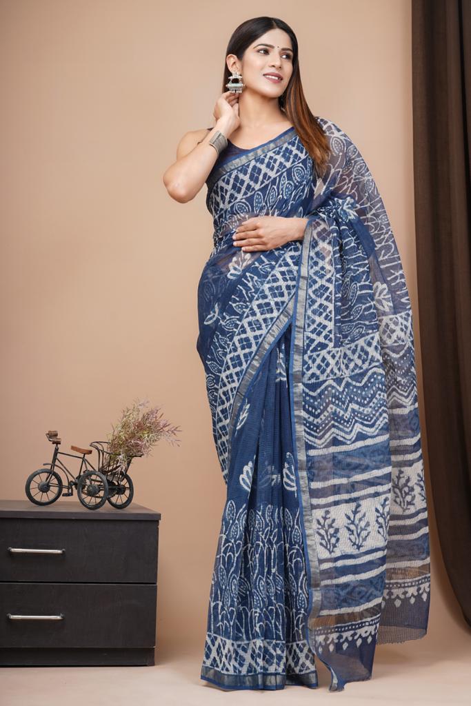Hand Block Printed Cotton Saree