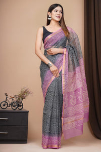 Hand Block Printed Cotton Saree