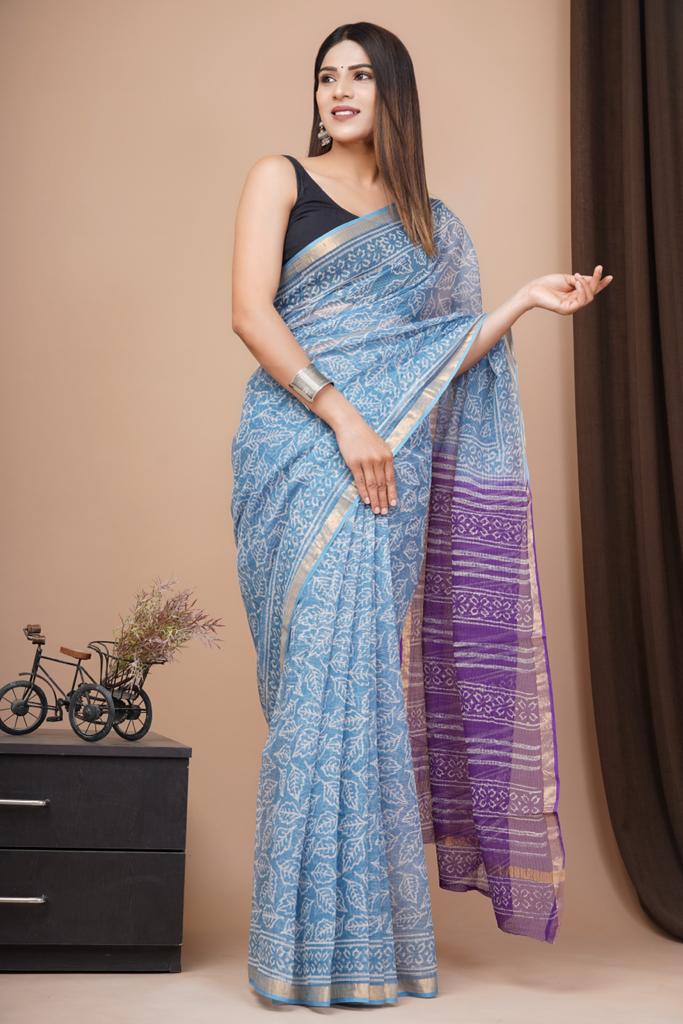 Hand Block Printed Cotton Saree