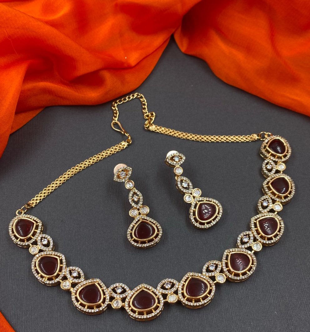 Stone Necklace and Earrings