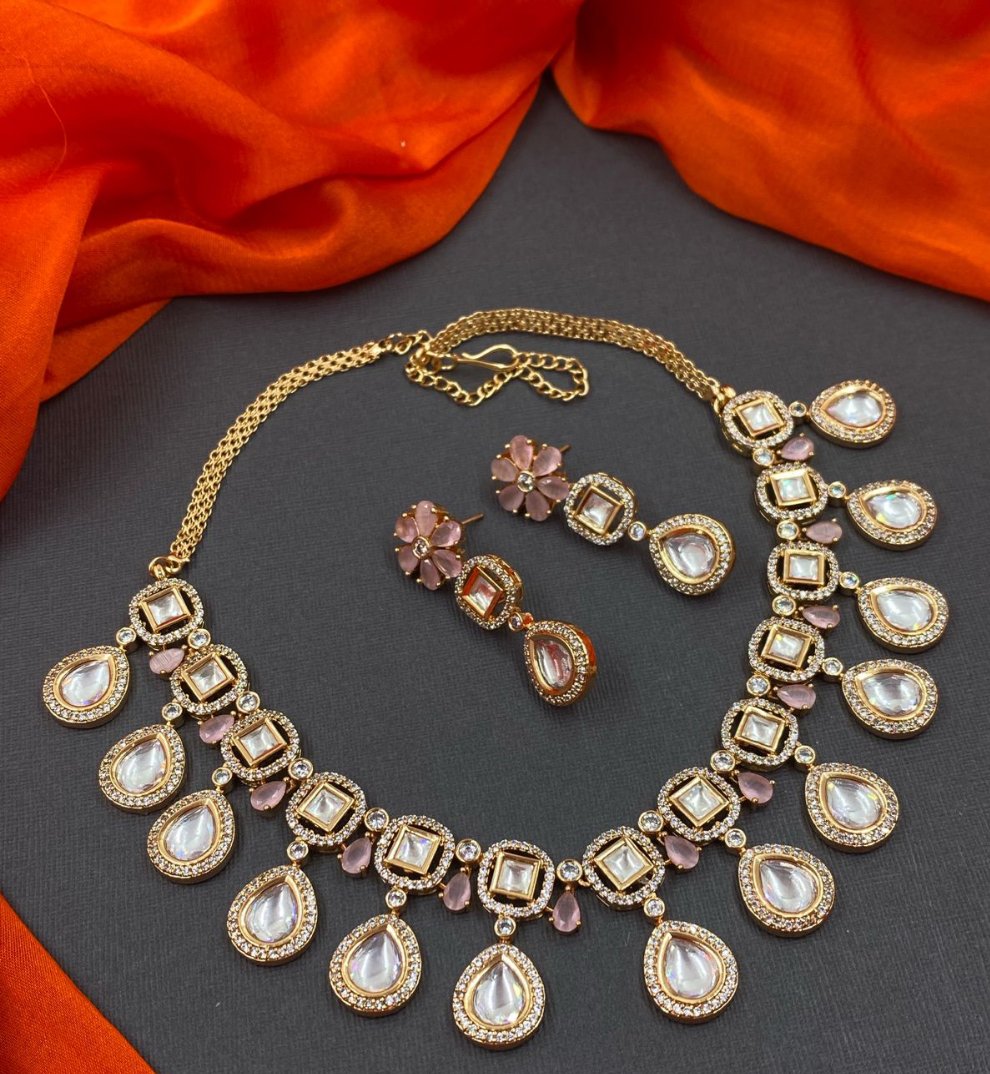 Stone Necklace and Earrings