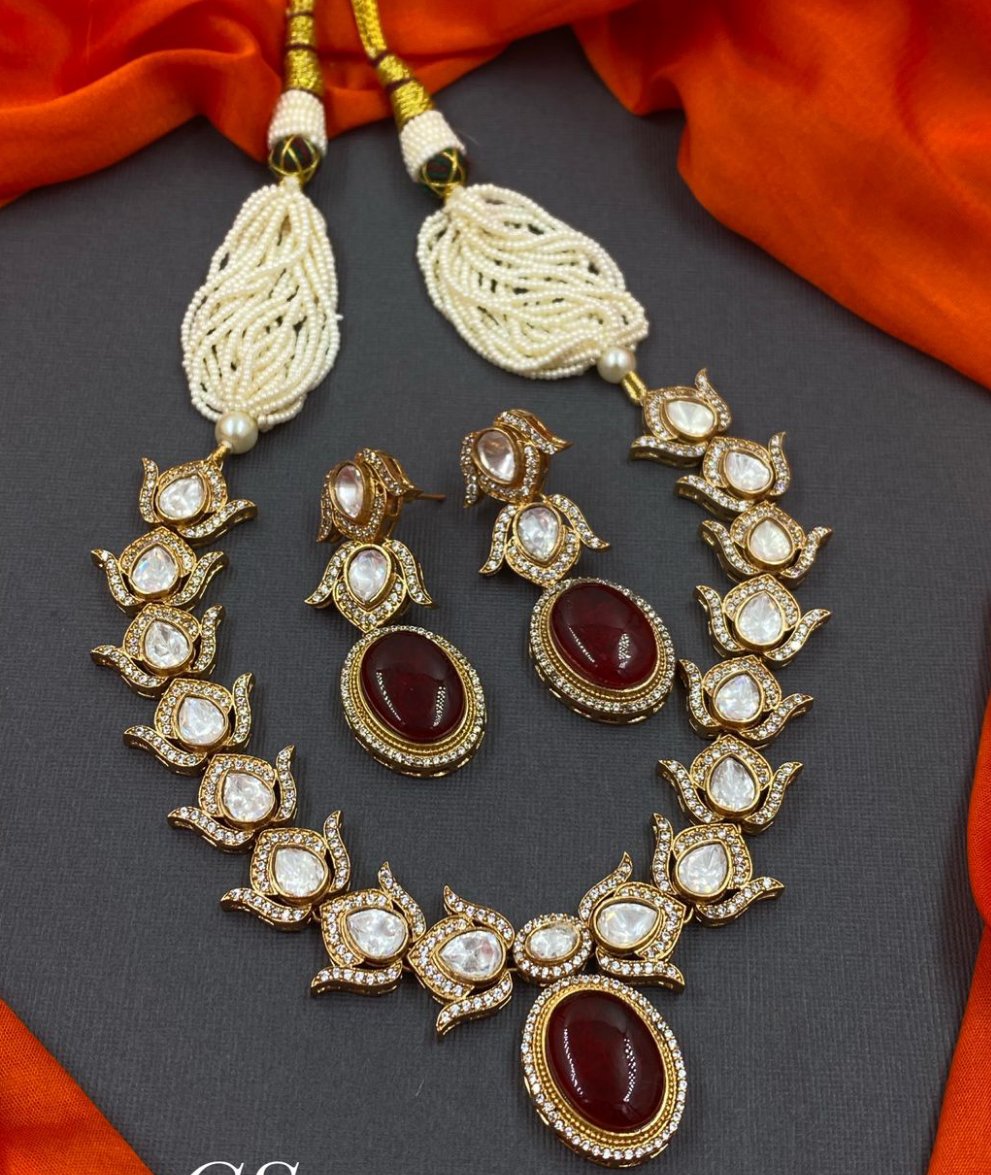 Stone Necklace and Earrings