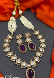 Stone Necklace and Earrings