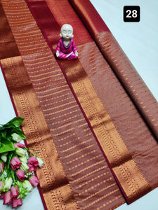 Soft Silk Saree in Copper Zari