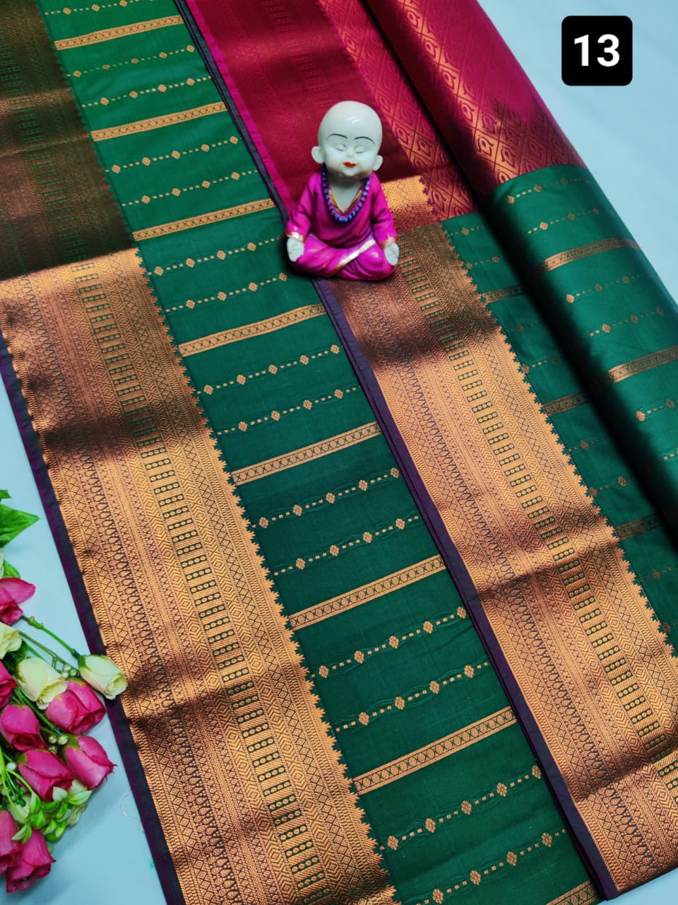 Soft Silk Saree in Copper Zari