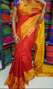 Pure Silk Saree in checks
