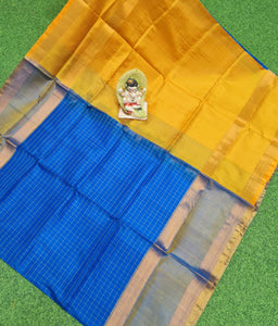 Pure Silk Saree in checks