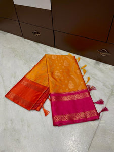 Dual Shade Banarasi Soft Silk Saree