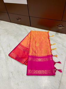 Dual Shade Banarasi Soft Silk Saree