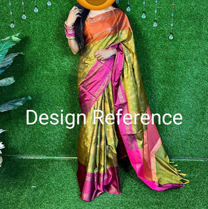 Dual Shade Banarasi Soft Silk Saree