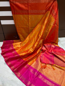 Dual Shade Banarasi Soft Silk Saree