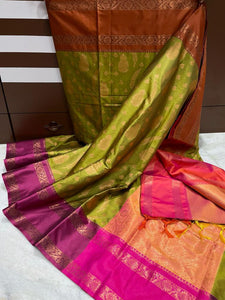 Dual Shade Banarasi Soft Silk Saree