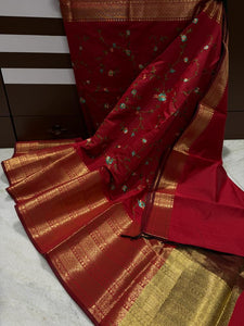Banarasi soft silk saree with embroidery
