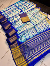 Load image into Gallery viewer, Shibori print Mixed Silk Saree with Blouse
