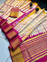 Load image into Gallery viewer, Shibori print Mixed Silk Saree with Blouse
