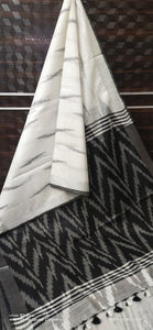 Linen Cotton Saree in Ikkat print