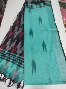 Linen Cotton Saree in Ikkat print