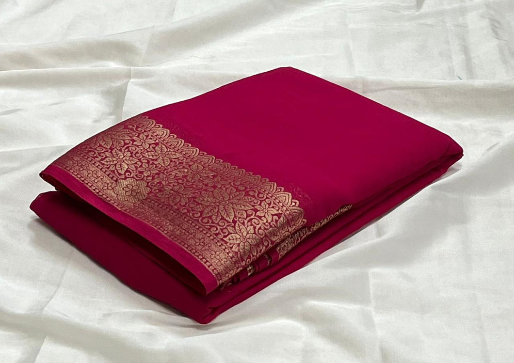 Mysore Chiffon Saree with simple palliu