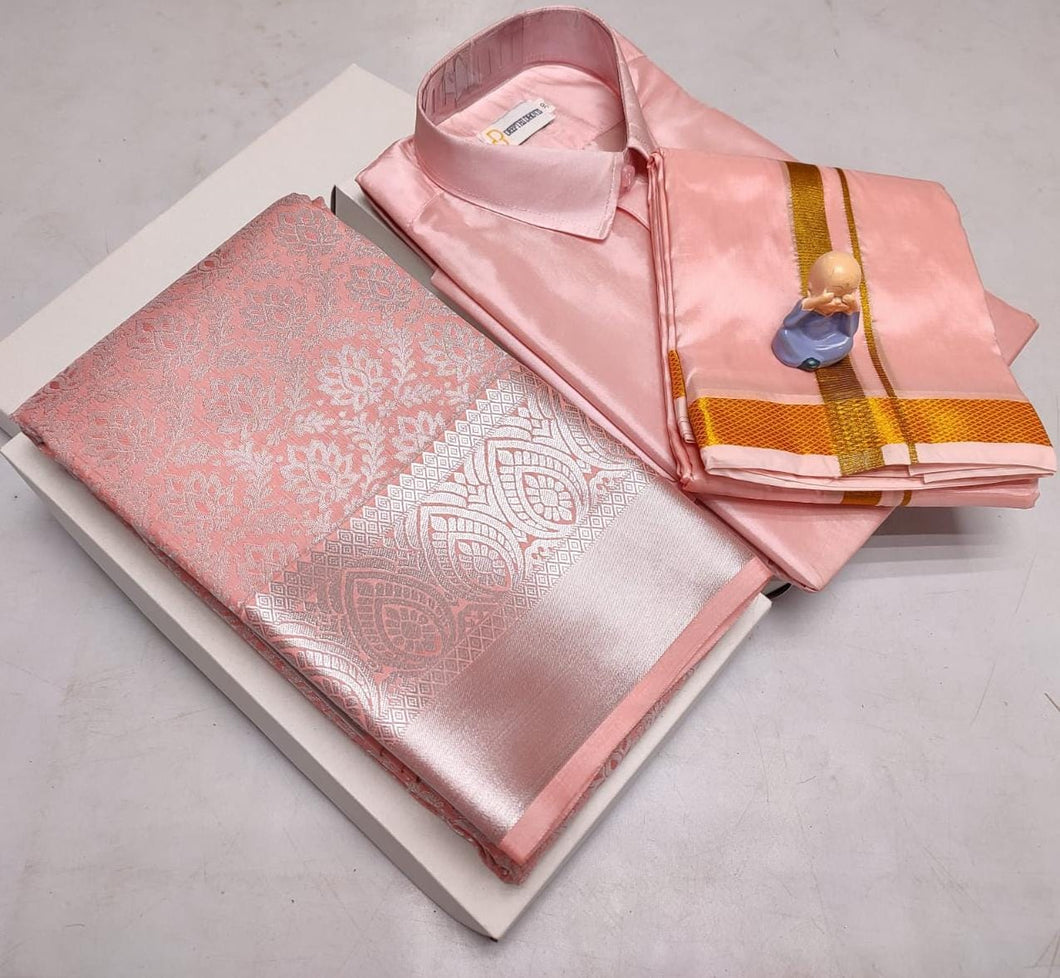 Silk Saree and Silk Dhoti Combo