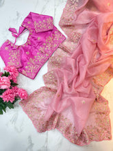 Load image into Gallery viewer, Crushed Party wear Saree with stitched designer blouse
