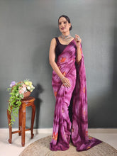 Load image into Gallery viewer, 1 min Georgette Saree
