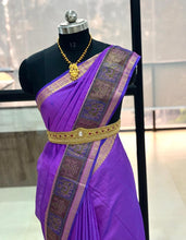 Load image into Gallery viewer, Soft silk saree with Pochampally border
