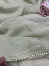 Load and play video in Gallery viewer, Soft Chiffon Saree with Stone Work
