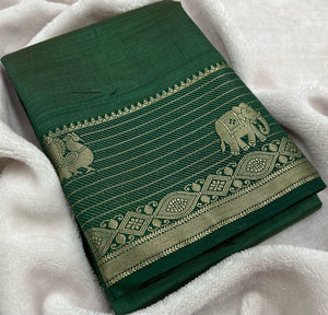 Green Raw Silk Saree