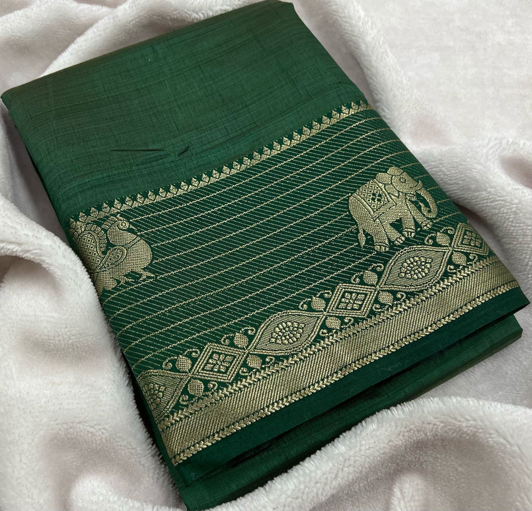 Green Raw Silk Saree