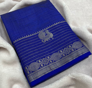 Blue Raw Silk Saree