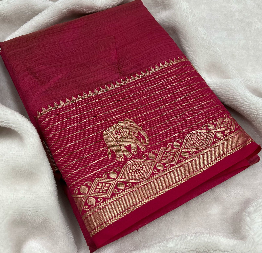 Red Raw Silk Saree