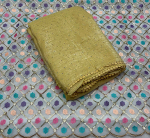 Yellow Soft Chiffon Saree with Stone Work