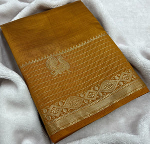 Yellow Raw Silk Saree