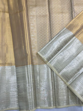 Load image into Gallery viewer, Gold and Silver Kanchipuram Pure silk saree
