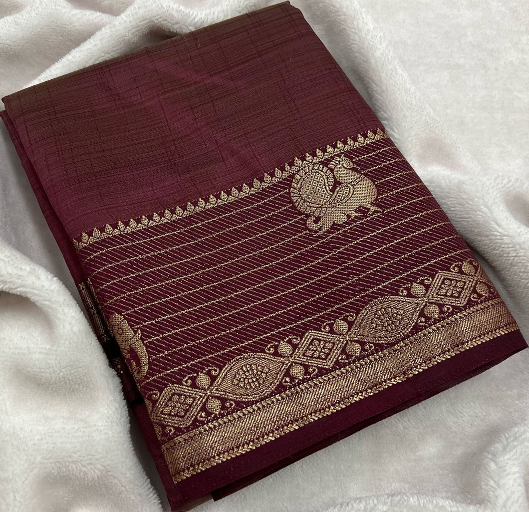 Maroon Raw Silk Saree