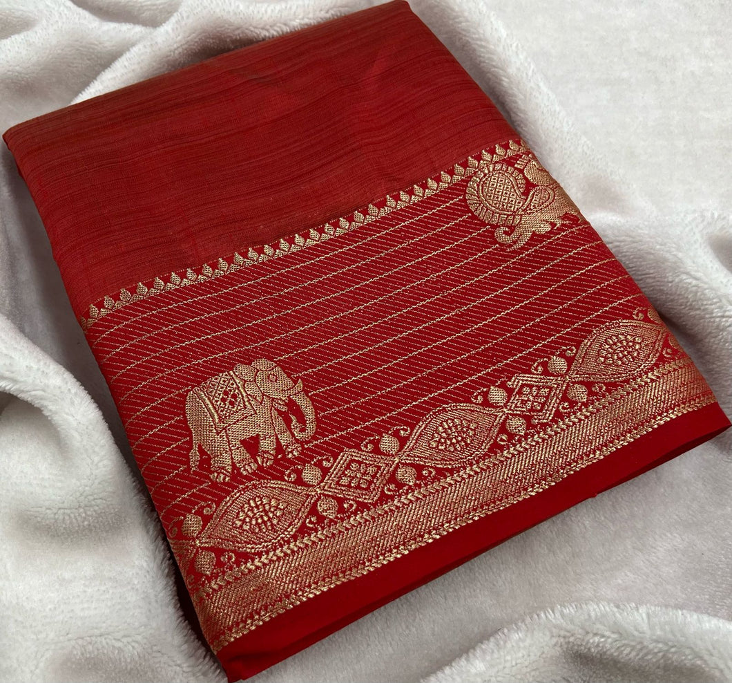 Red Raw Silk Saree
